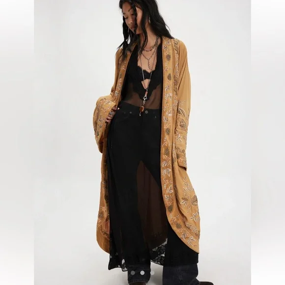 Free People Star Daze Tan Embroidered Duster 🌟 - Picture 6 of 10